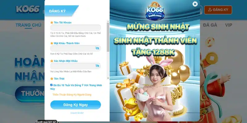 Nhập chuẩn 100% các thông tin trên form